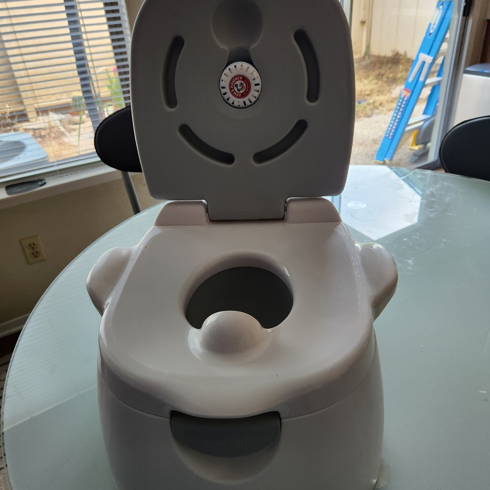 White Training Potty with Arm & Hammer Logo